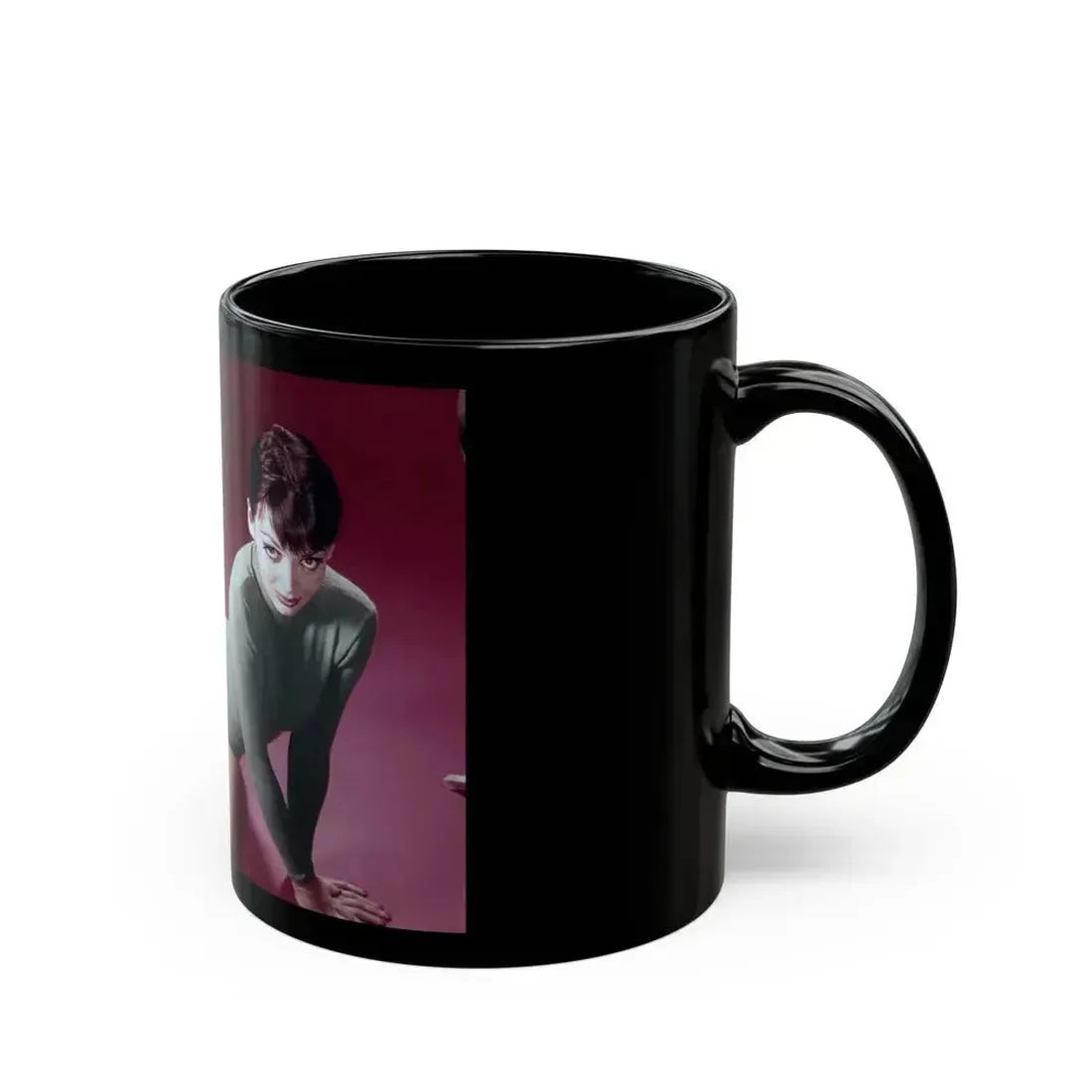 Barbara Steele #61 (Vintage Female Icon) Black Coffee Mug - Go Mug Yourself