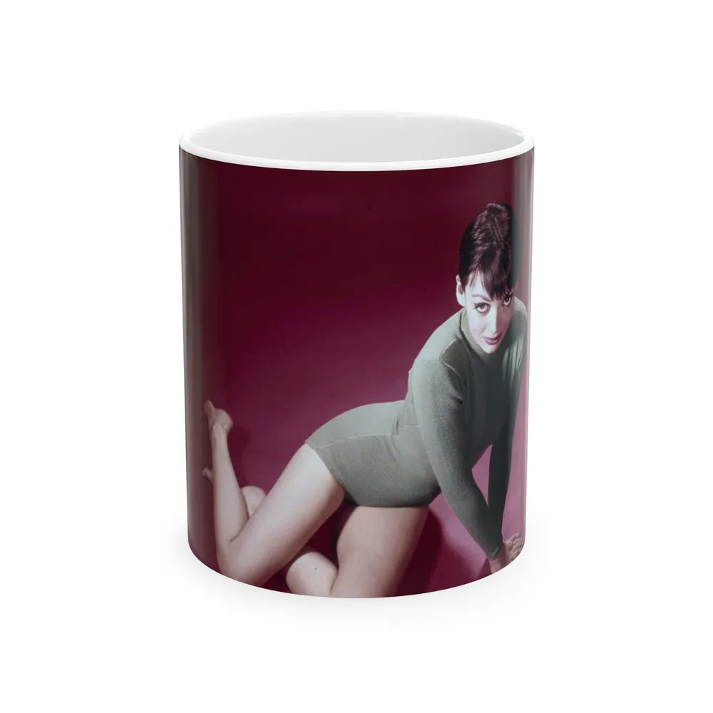 Barbara Steele #61 (Vintage Female Icon) White Coffee Mug-11oz-Go Mug Yourself