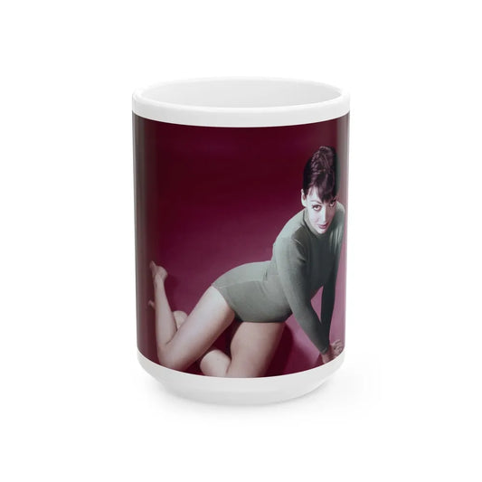 Barbara Steele #61 (Vintage Female Icon) White Coffee Mug-15oz-Go Mug Yourself