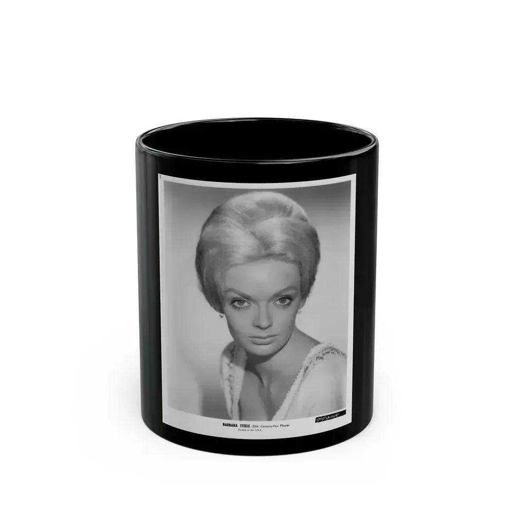 Barbara Steele #63 (Vintage Female Icon) Black Coffee Mug 11oz - Go Mug Yourself
