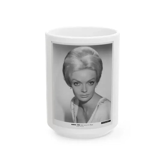 Barbara Steele #63 (Vintage Female Icon) White Coffee Mug 15oz - Go Mug Yourself
