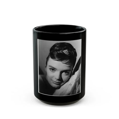 Barbara Steele #64 (Vintage Female Icon) Black Coffee Mug 15oz - Go Mug Yourself