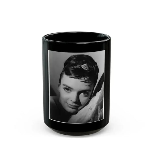 Barbara Steele #64 (Vintage Female Icon) Black Coffee Mug 15oz - Go Mug Yourself