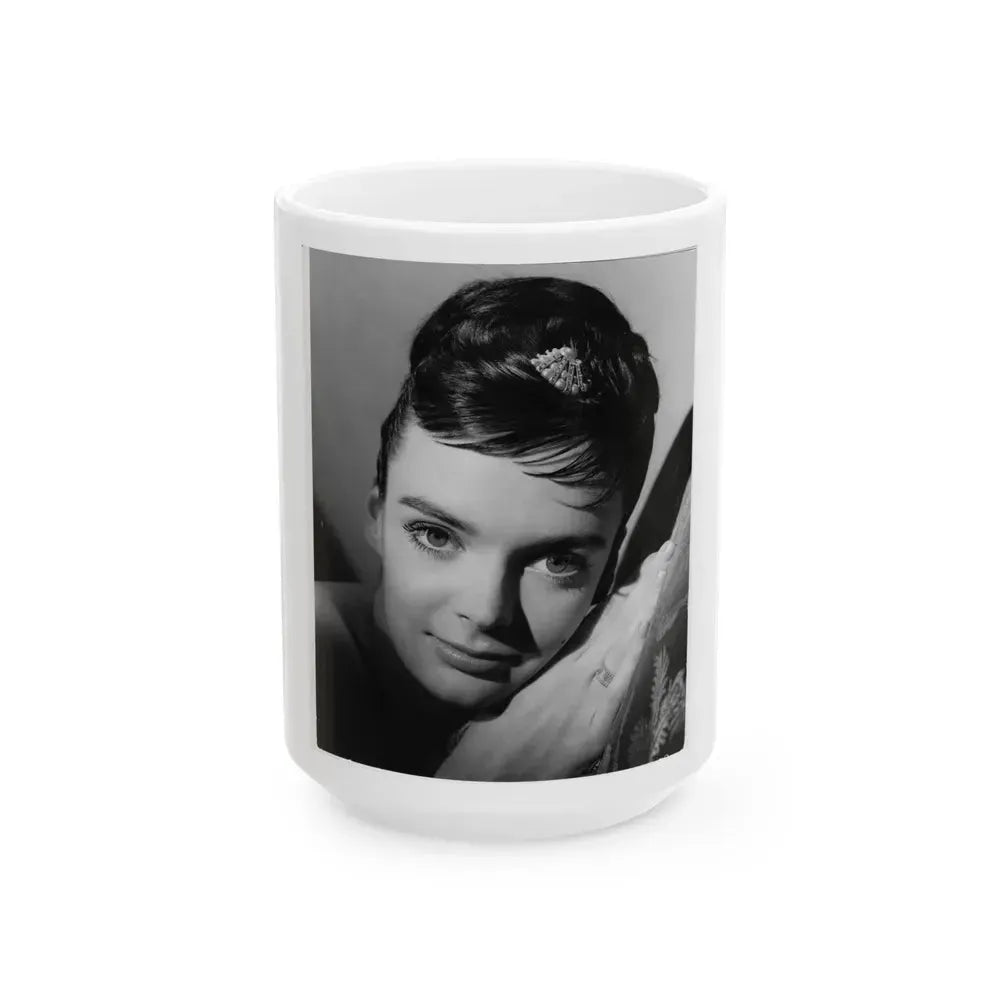 Barbara Steele #64 (Vintage Female Icon) White Coffee Mug 15oz - Go Mug Yourself