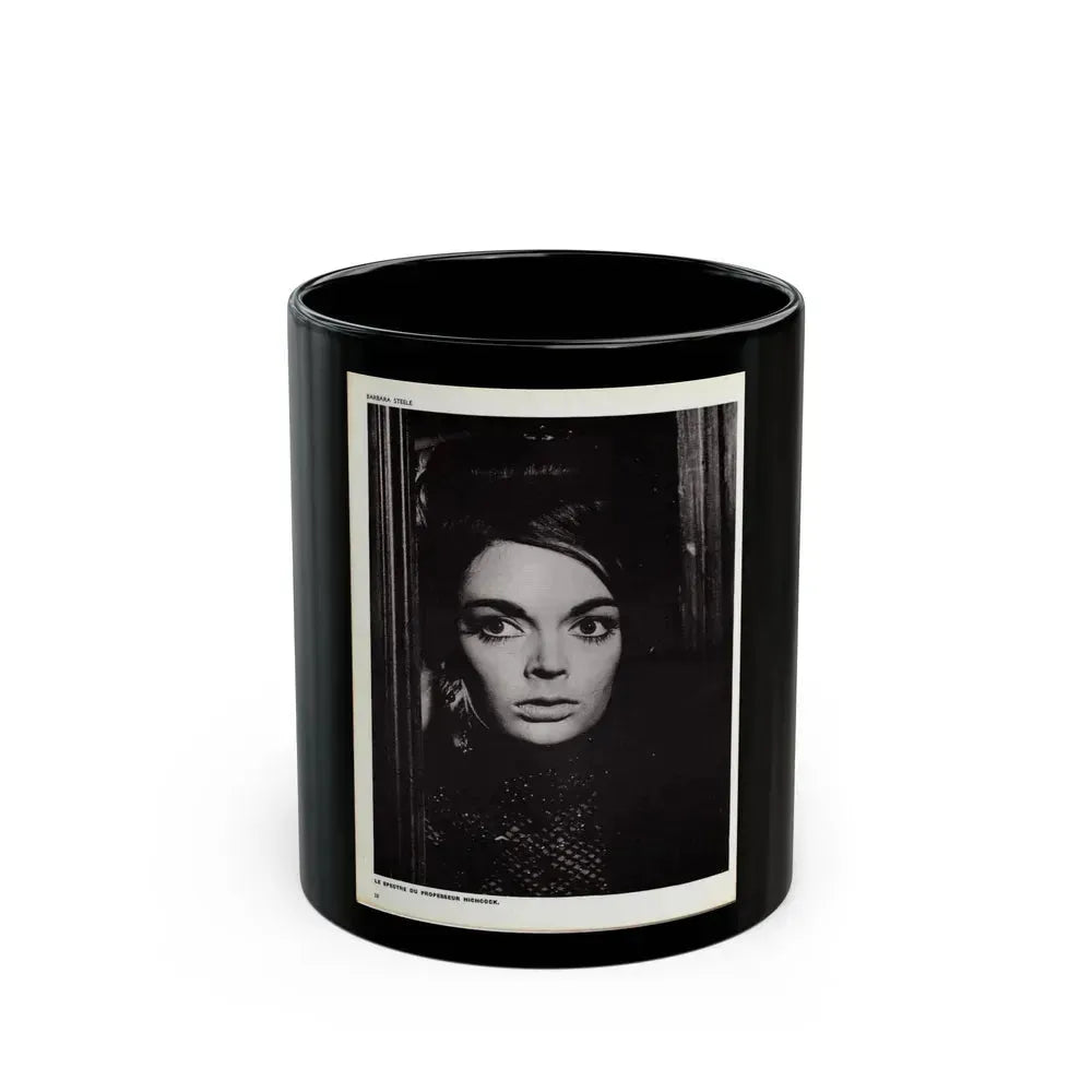 Barbara Steele #68 (Vintage Female Icon) Black Coffee Mug 11oz - Go Mug Yourself