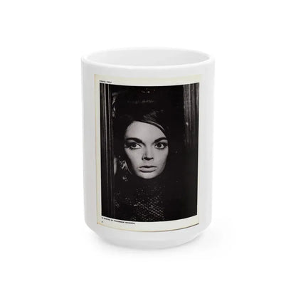 Barbara Steele #68 (Vintage Female Icon) White Coffee Mug 15oz - Go Mug Yourself