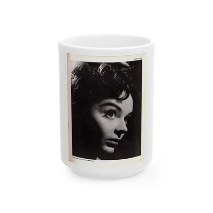 Barbara Steele #69 (Vintage Female Icon) White Coffee Mug 15oz - Go Mug Yourself