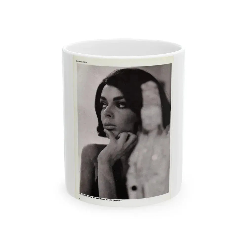 Barbara Steele #70 (Vintage Female Icon) White Coffee Mug 11oz - Go Mug Yourself