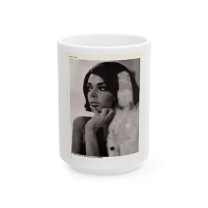 Barbara Steele #70 (Vintage Female Icon) White Coffee Mug 15oz - Go Mug Yourself