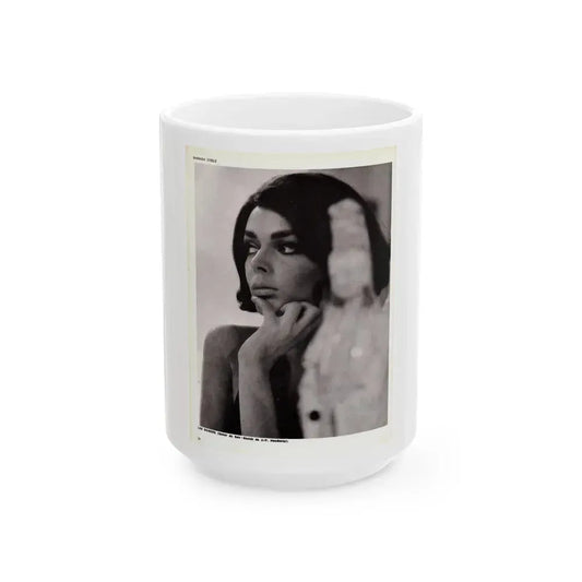 Barbara Steele #70 (Vintage Female Icon) White Coffee Mug 15oz - Go Mug Yourself