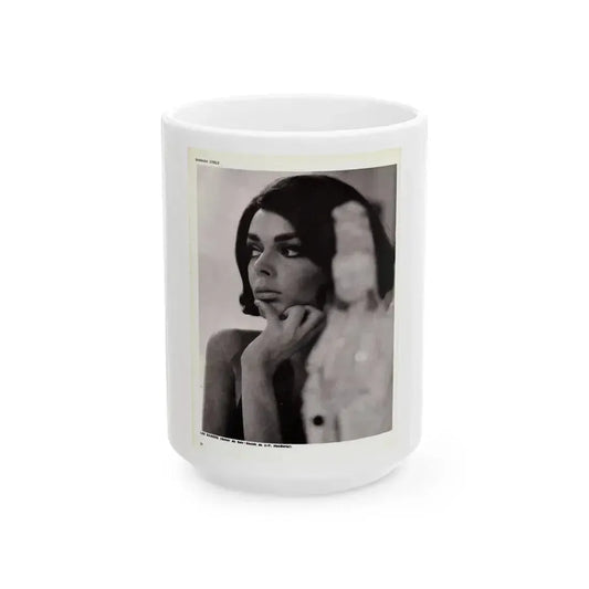 Barbara Steele #70 (Vintage Female Icon) White Coffee Mug 15oz - Go Mug Yourself
