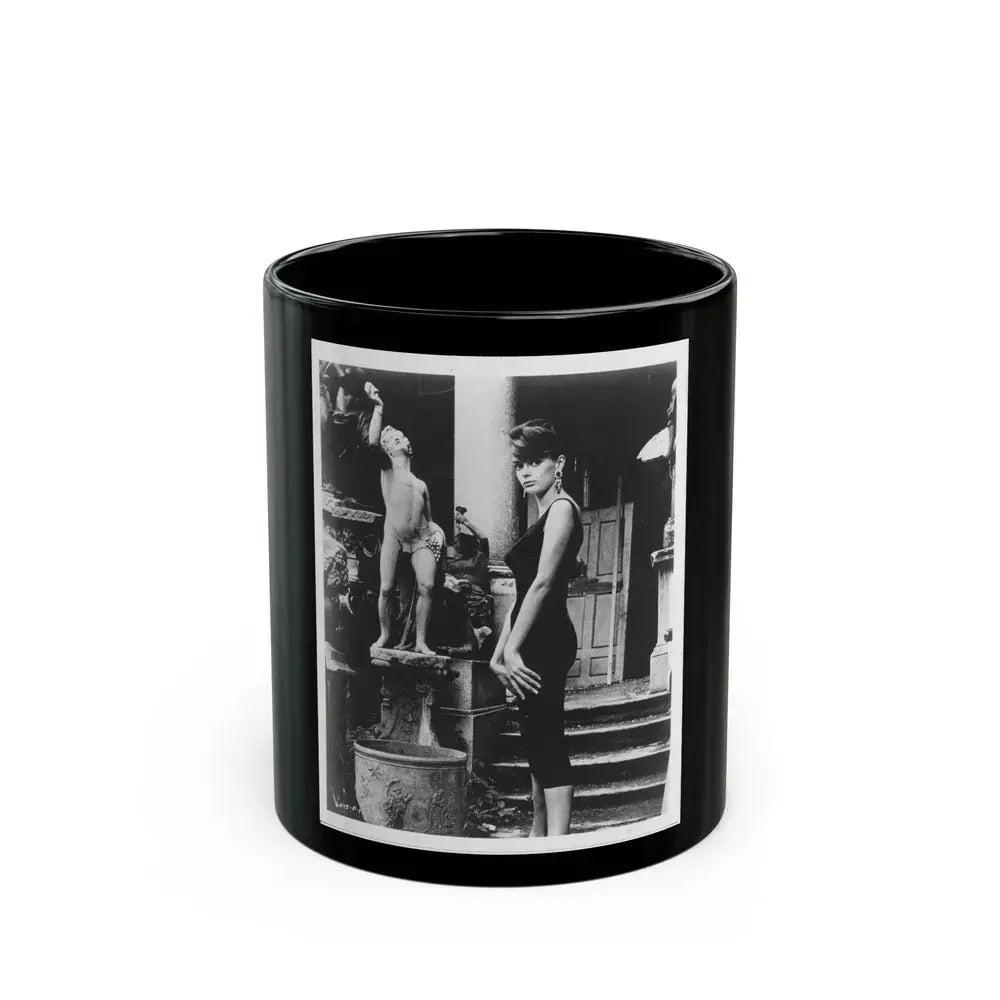 Barbara Steele #74 (Vintage Female Icon) Black Coffee Mug 11oz - Go Mug Yourself
