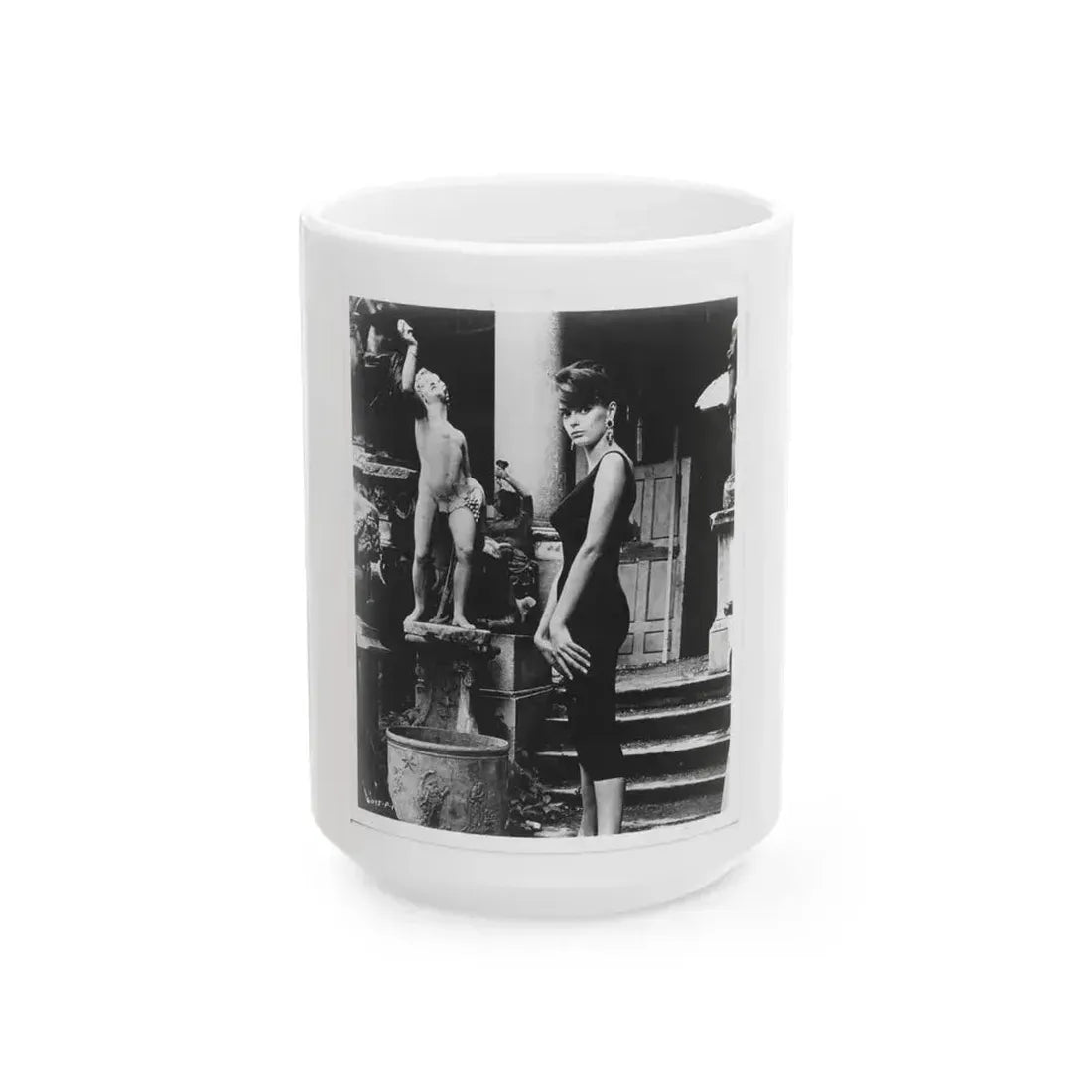 Barbara Steele #74 (Vintage Female Icon) White Coffee Mug 15oz - Go Mug Yourself