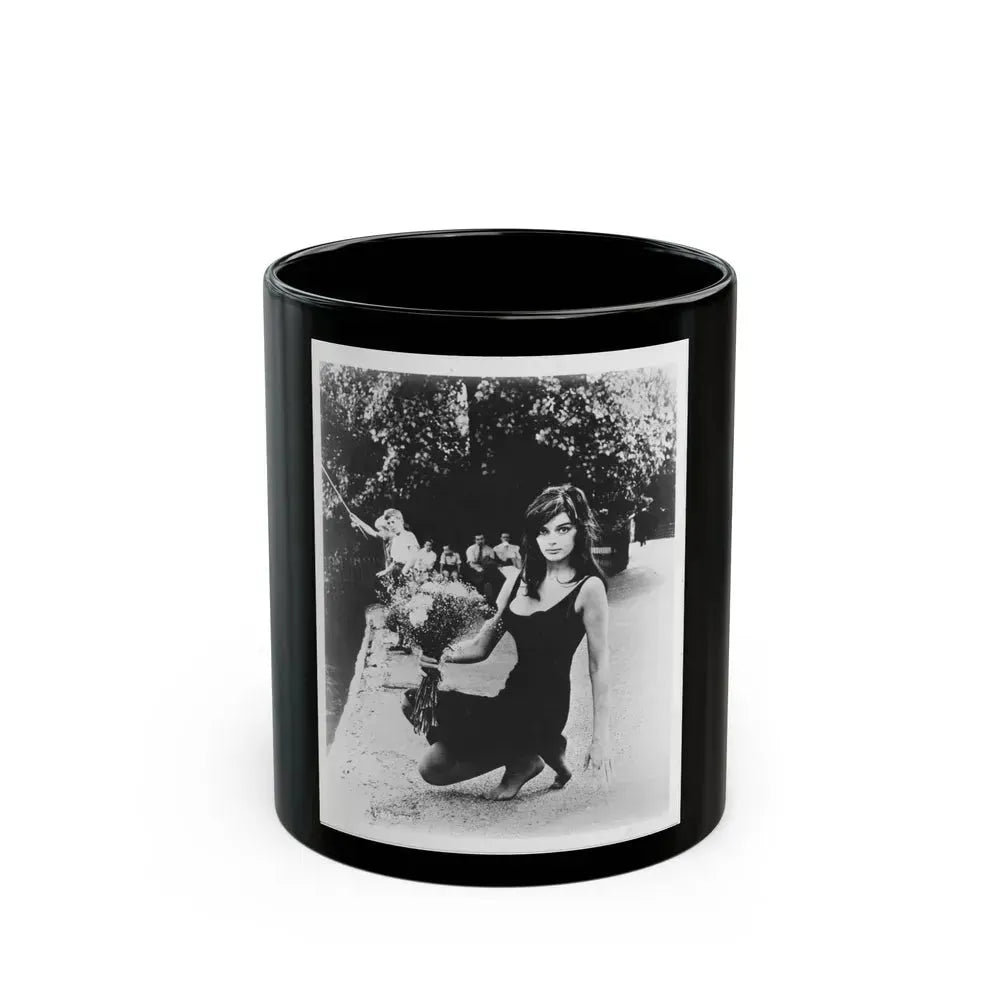 Barbara Steele #75 (Vintage Female Icon) Black Coffee Mug 11oz - Go Mug Yourself