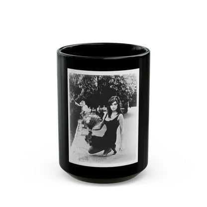 Barbara Steele #75 (Vintage Female Icon) Black Coffee Mug 15oz - Go Mug Yourself
