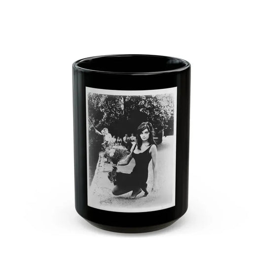 Barbara Steele #75 (Vintage Female Icon) Black Coffee Mug 15oz - Go Mug Yourself