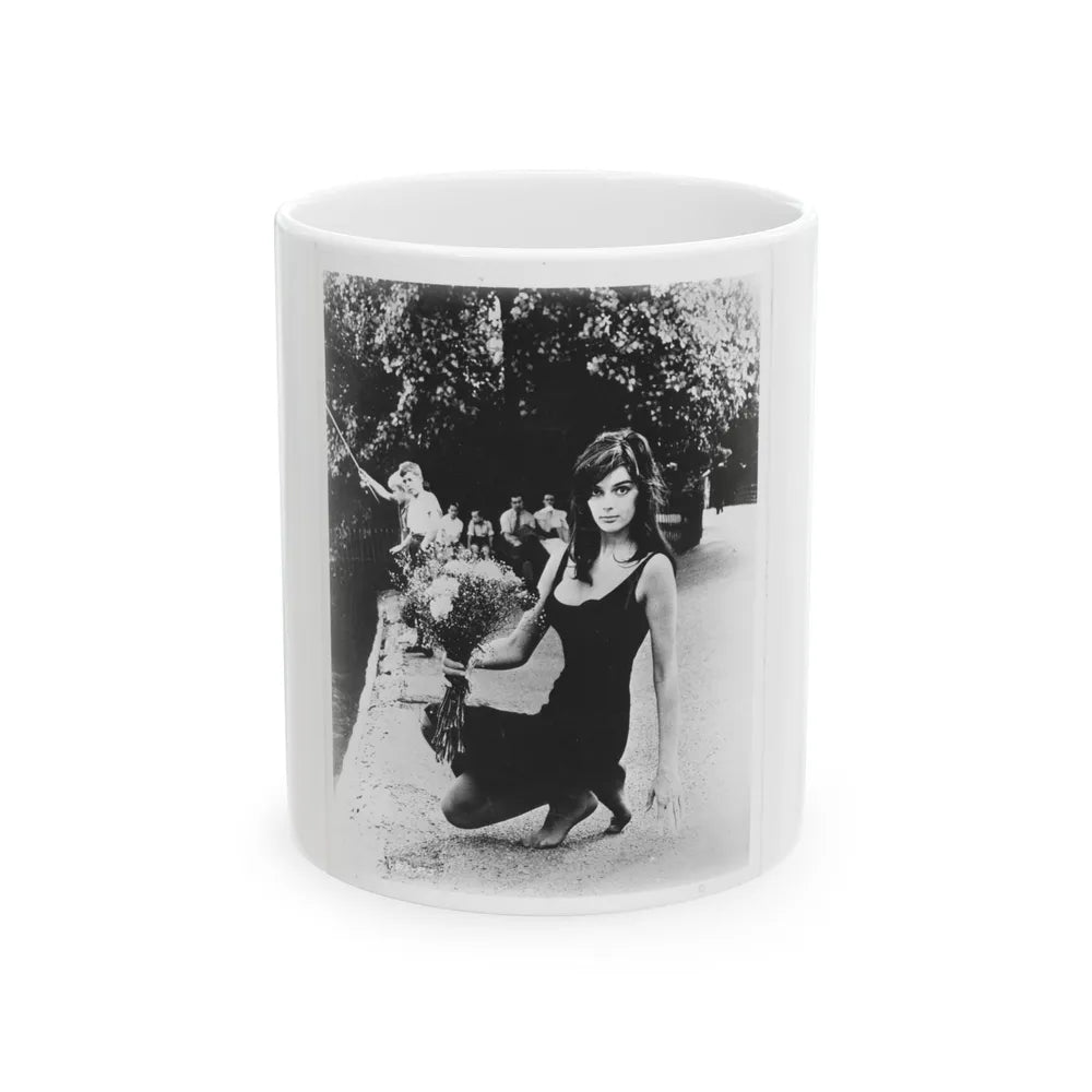 Barbara Steele #75 (Vintage Female Icon) White Coffee Mug-11oz-Go Mug Yourself