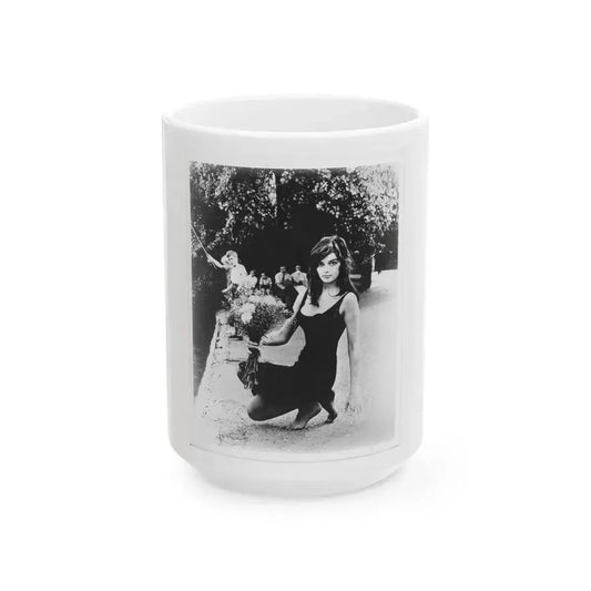 Barbara Steele #75 (Vintage Female Icon) White Coffee Mug 15oz - Go Mug Yourself
