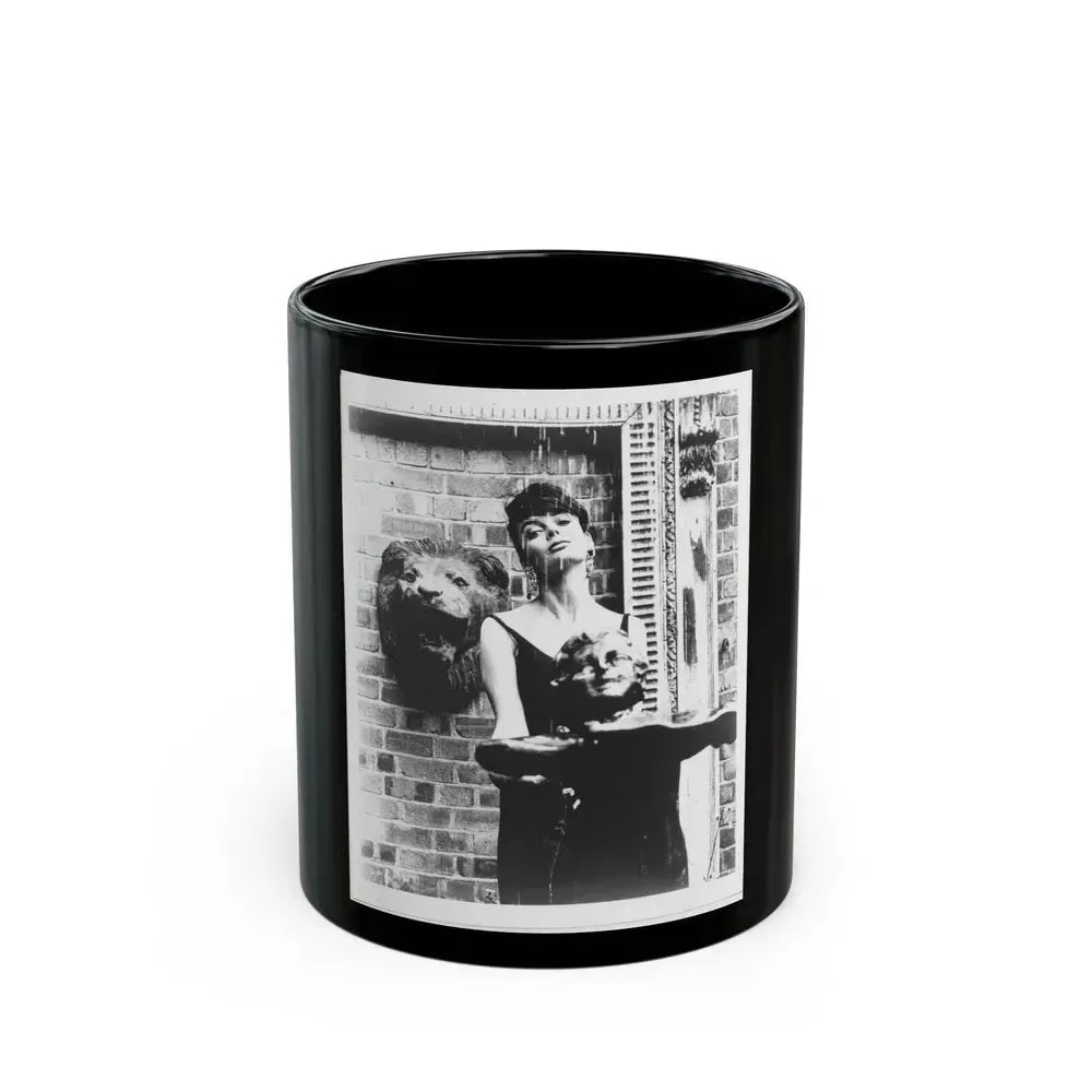 Barbara Steele #76 (Vintage Female Icon) Black Coffee Mug 11oz - Go Mug Yourself