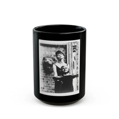 Barbara Steele #76 (Vintage Female Icon) Black Coffee Mug 15oz - Go Mug Yourself