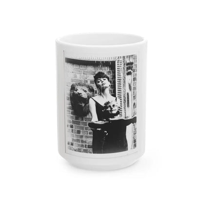 Barbara Steele #76 (Vintage Female Icon) White Coffee Mug-15oz-Go Mug Yourself