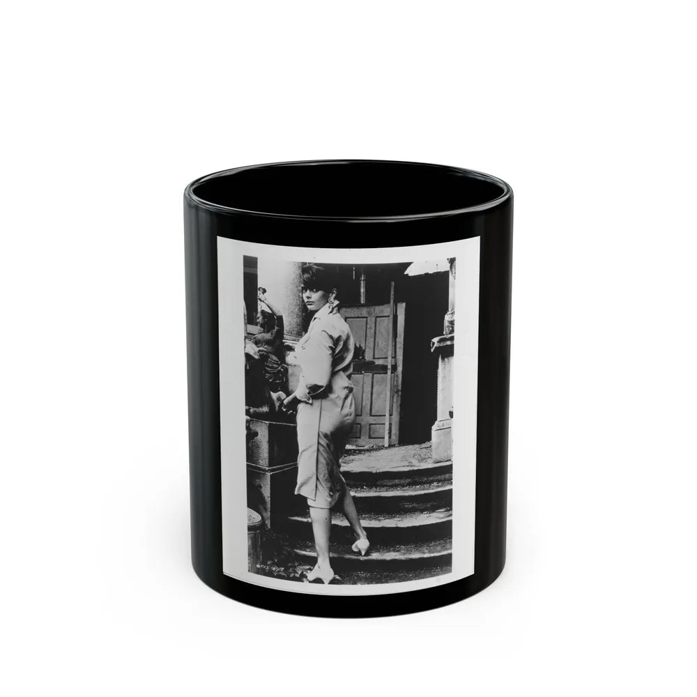 Barbara Steele #77 (Vintage Female Icon) Black Coffee Mug-11oz-Go Mug Yourself