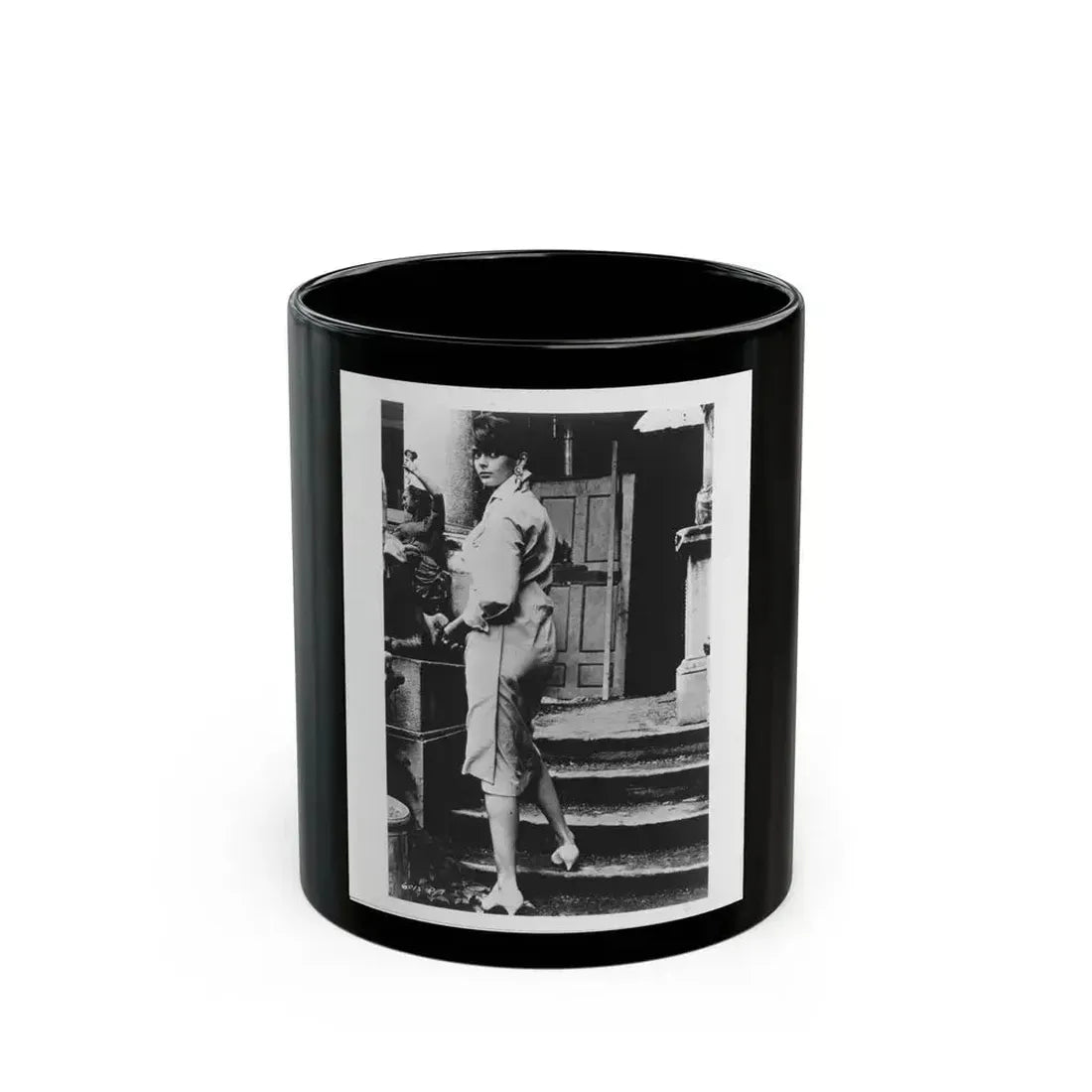 Barbara Steele #77 (Vintage Female Icon) Black Coffee Mug 11oz - Go Mug Yourself