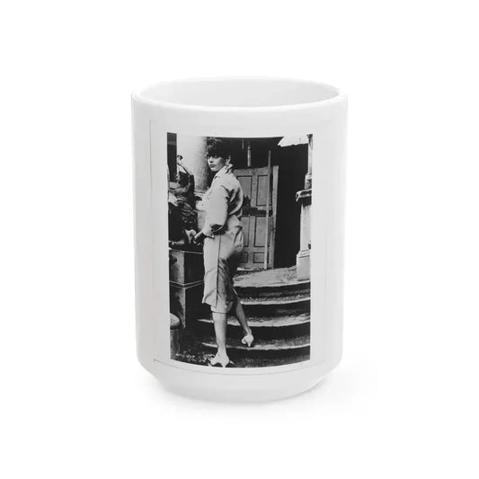 Barbara Steele #77 (Vintage Female Icon) White Coffee Mug 15oz - Go Mug Yourself