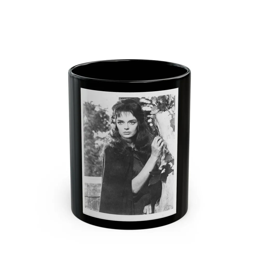 Barbara Steele #78 (Vintage Female Icon) Black Coffee Mug-11oz-Go Mug Yourself