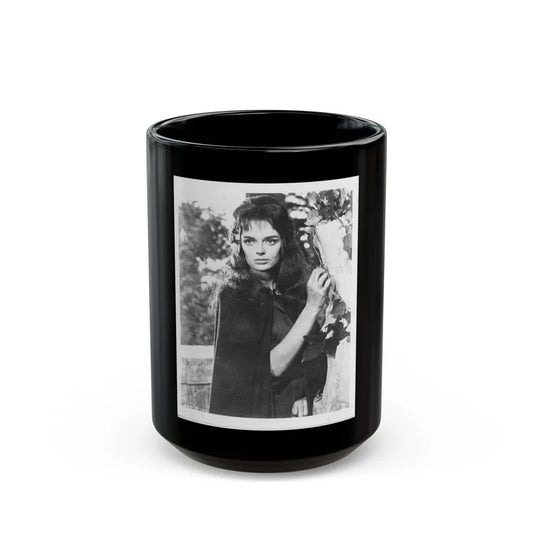 Barbara Steele #78 (Vintage Female Icon) Black Coffee Mug-15oz-Go Mug Yourself