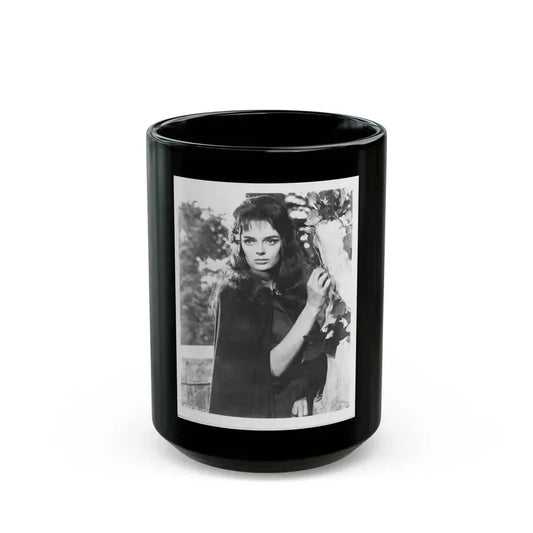 Barbara Steele #78 (Vintage Female Icon) Black Coffee Mug 15oz - Go Mug Yourself