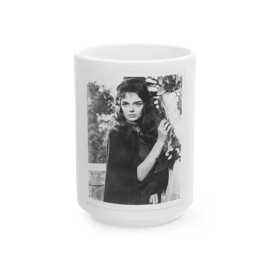Barbara Steele #78 (Vintage Female Icon) White Coffee Mug 15oz - Go Mug Yourself
