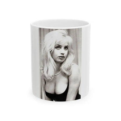 Barbara Valentin #01 (Vintage Female Icon) White Coffee Mug-11oz-Go Mug Yourself