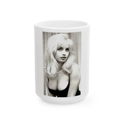 Barbara Valentin #01 (Vintage Female Icon) White Coffee Mug 15oz - Go Mug Yourself
