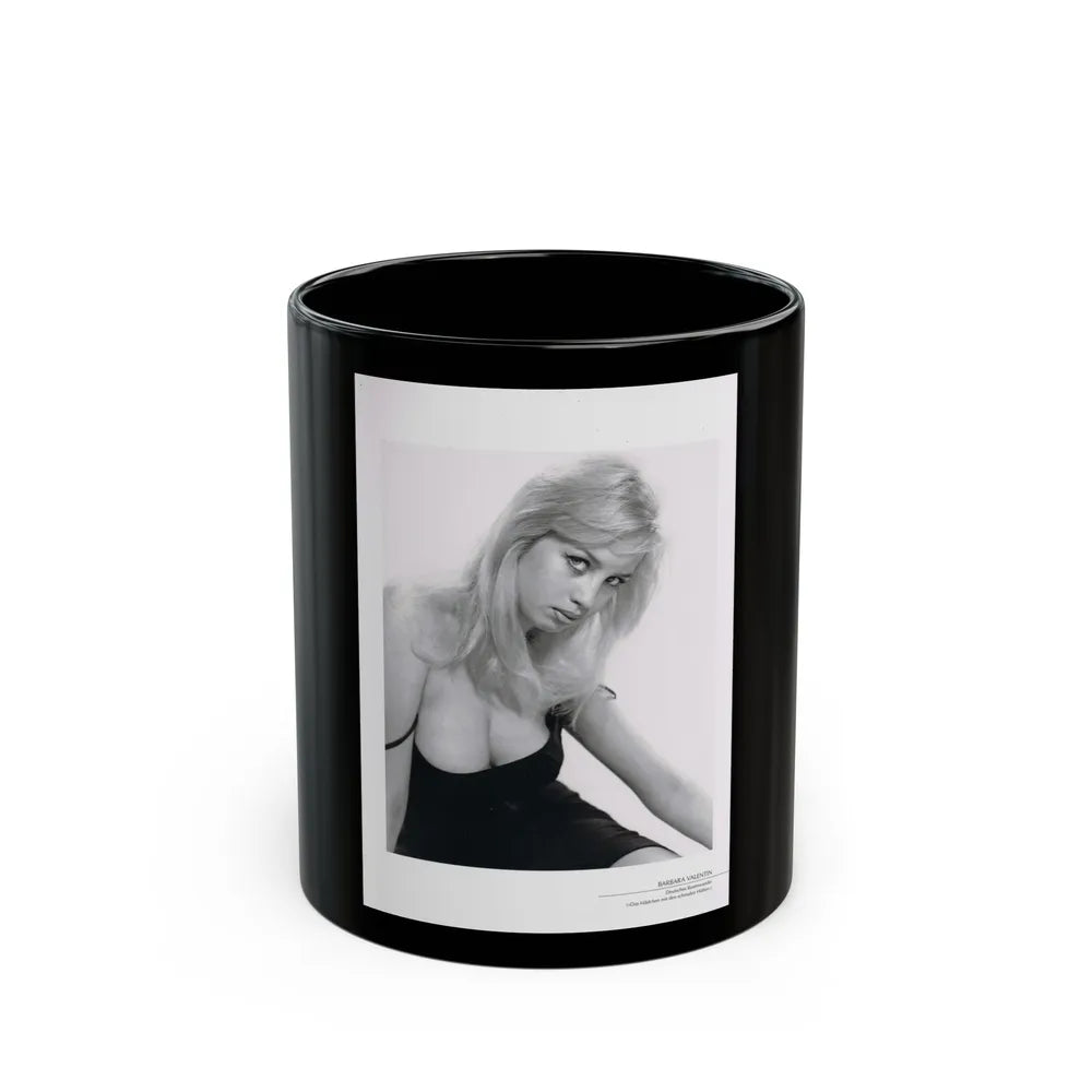 Barbara Valentin #03 (Vintage Female Icon) Black Coffee Mug-11oz-Go Mug Yourself