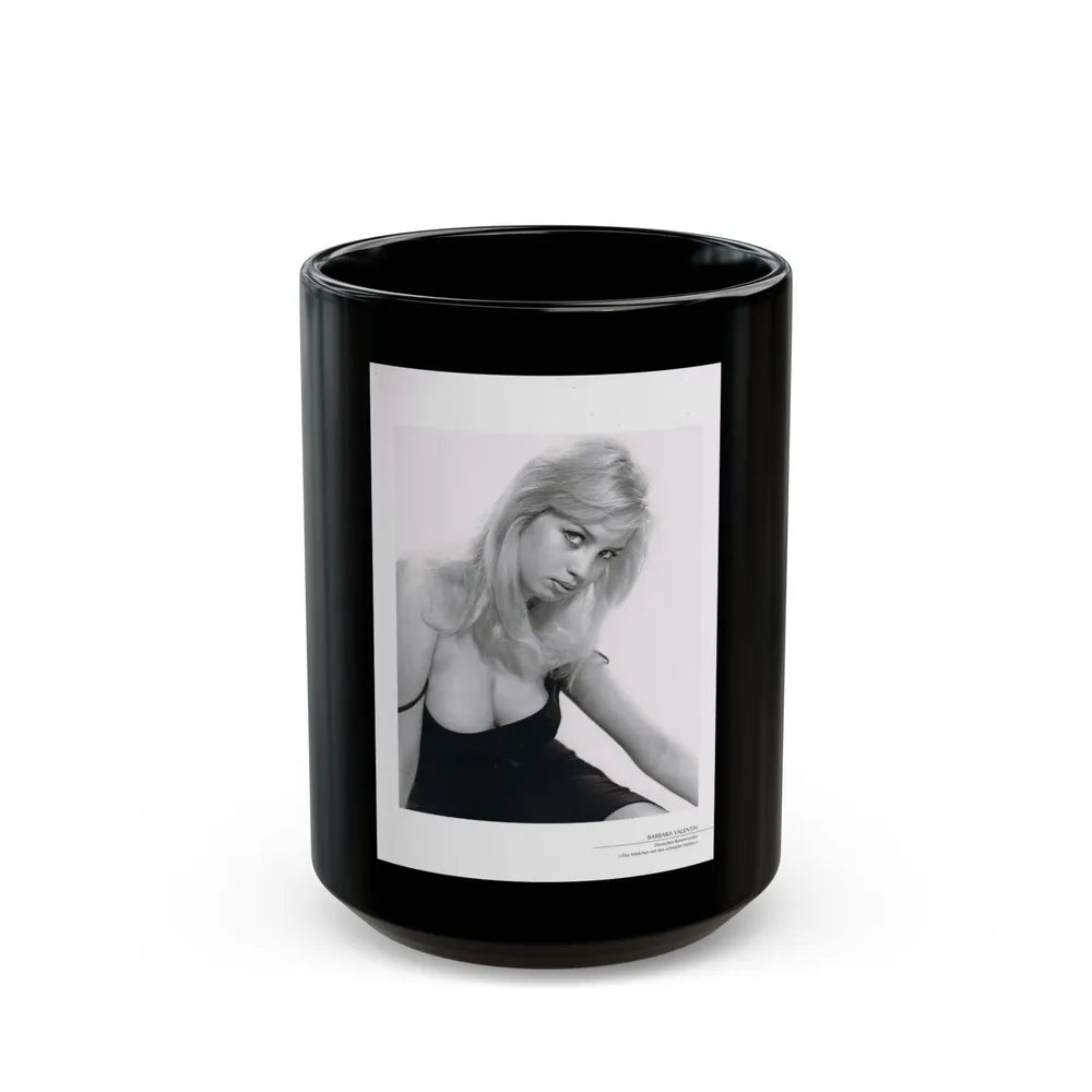 Barbara Valentin #03 (Vintage Female Icon) Black Coffee Mug-15oz-Go Mug Yourself