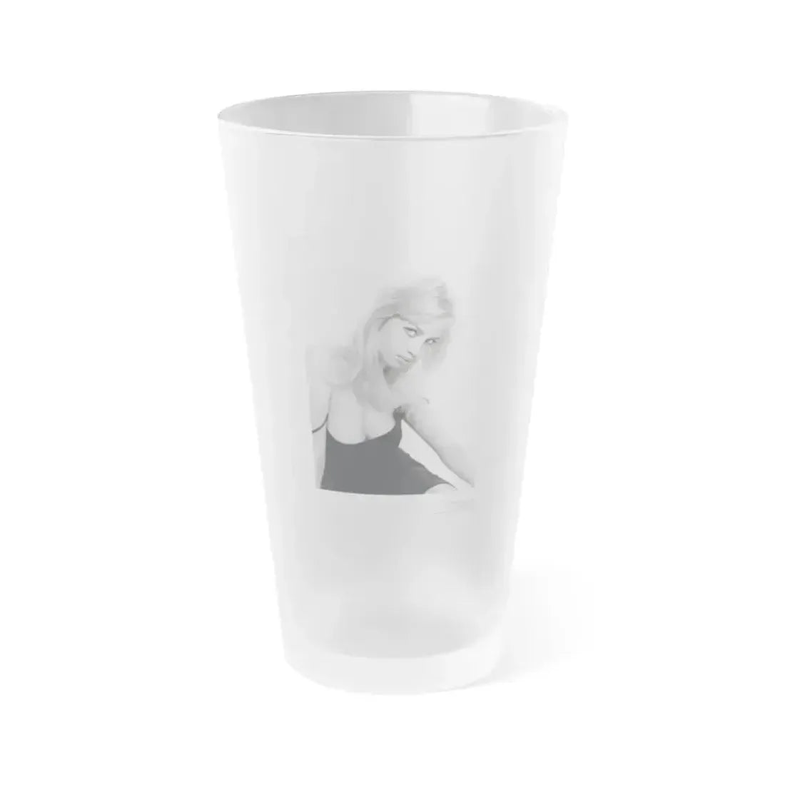 Barbara Valentin #03 (Vintage Female Icon) Frosted Pint Glass 16oz 16oz Frosted - Go Mug Yourself