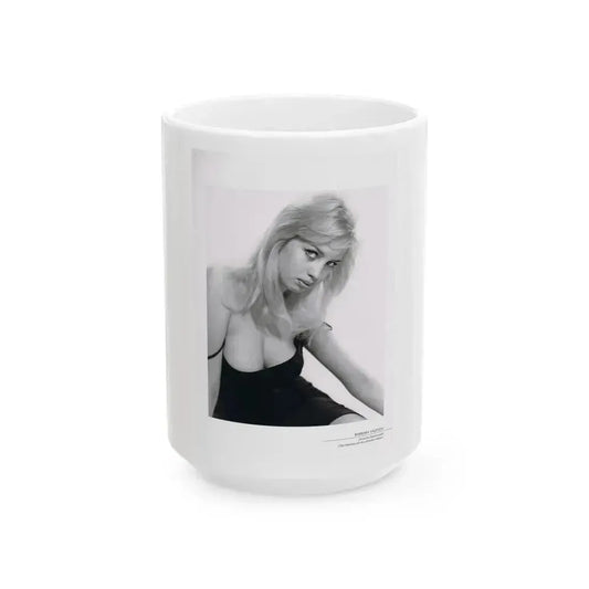 Barbara Valentin #03 (Vintage Female Icon) White Coffee Mug 15oz - Go Mug Yourself