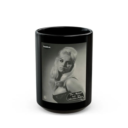 Barbara Valentin #04 (Vintage Female Icon) Black Coffee Mug-15oz-Go Mug Yourself