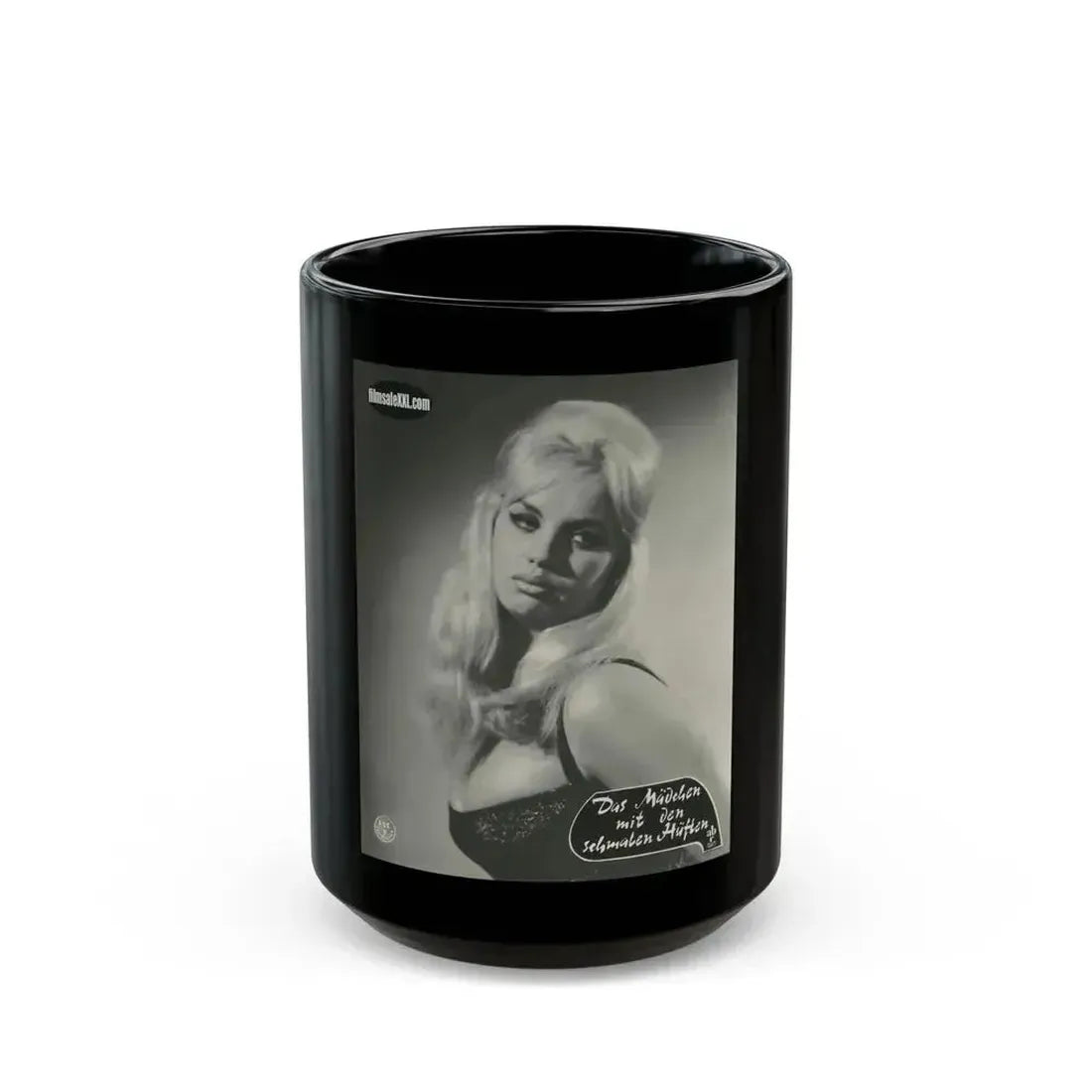 Barbara Valentin #04 (Vintage Female Icon) Black Coffee Mug 15oz - Go Mug Yourself