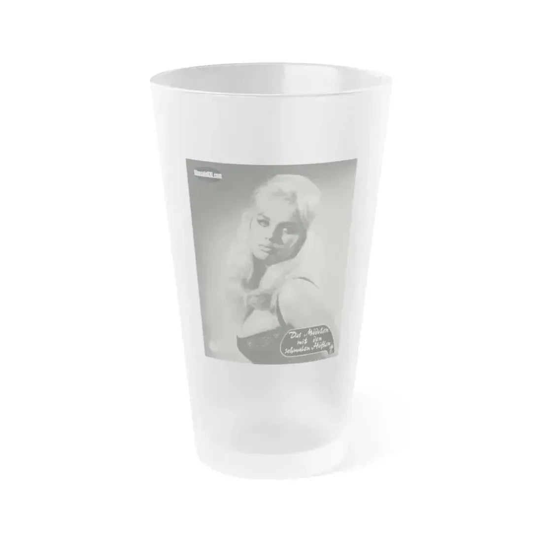 Barbara Valentin #04 (Vintage Female Icon) Frosted Pint Glass 16oz - Go Mug Yourself