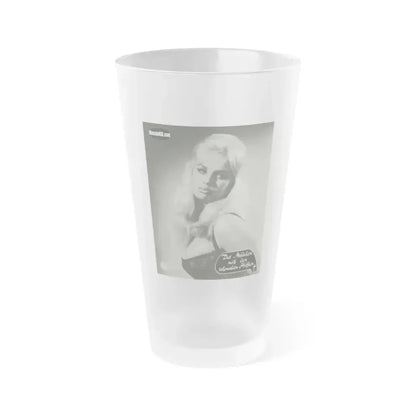 Barbara Valentin #04 (Vintage Female Icon) Frosted Pint Glass 16oz - Go Mug Yourself
