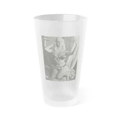 Barbara Valentin #05 (Vintage Female Icon) Frosted Pint Glass 16oz 16oz Frosted - Go Mug Yourself