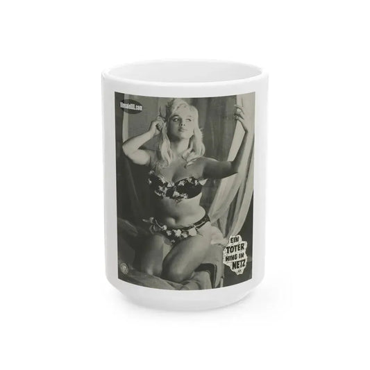 Barbara Valentin #05 (Vintage Female Icon) White Coffee Mug 15oz - Go Mug Yourself