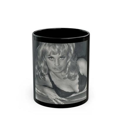 Barbara Valentin #06 (Vintage Female Icon) Black Coffee Mug-11oz-Go Mug Yourself