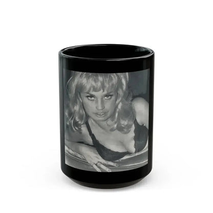 Barbara Valentin #06 (Vintage Female Icon) Black Coffee Mug 15oz - Go Mug Yourself