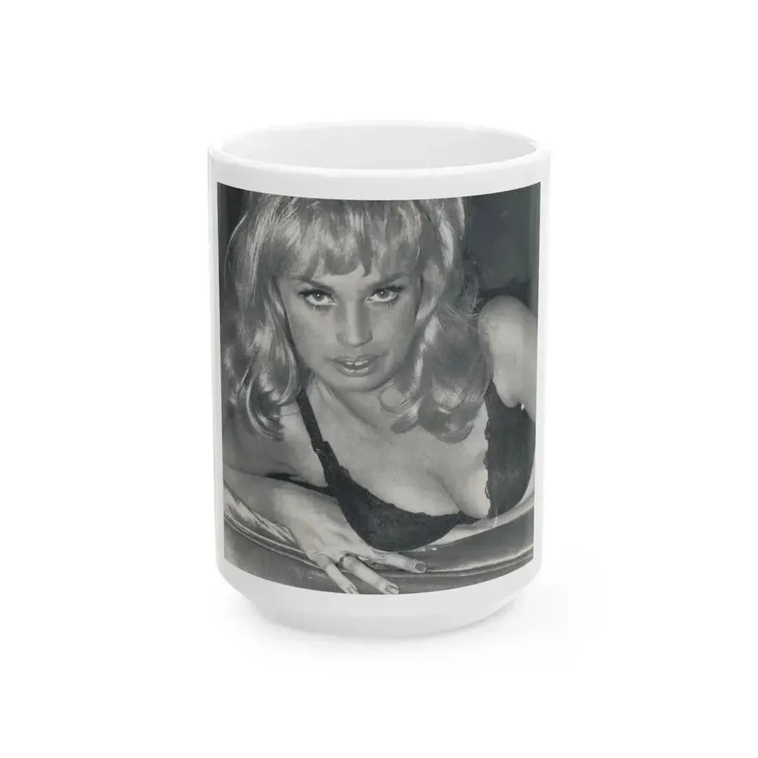 Barbara Valentin #06 (Vintage Female Icon) White Coffee Mug 15oz - Go Mug Yourself