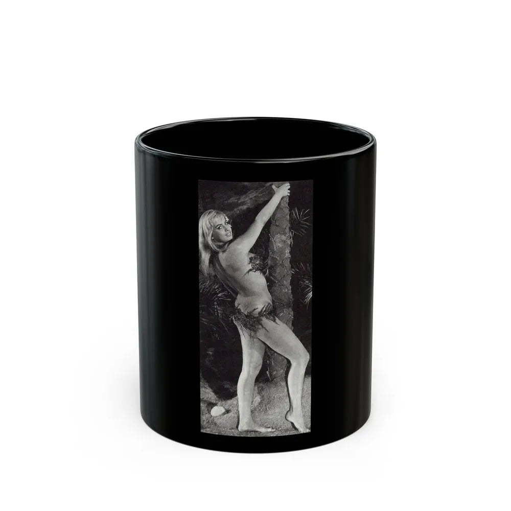 Barbara Valentin #07 (Vintage Female Icon) Black Coffee Mug-11oz-Go Mug Yourself