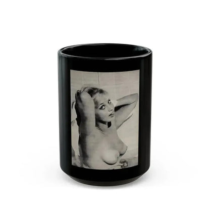 Barbara Valentin #09 - Topless (Vintage Female Icon) Black Coffee Mug 15oz - Go Mug Yourself