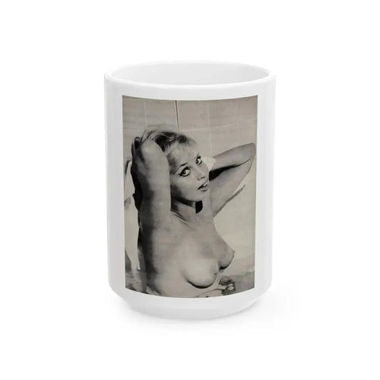 Barbara Valentin #09 - Topless (Vintage Female Icon) White Coffee Mug 15oz - Go Mug Yourself